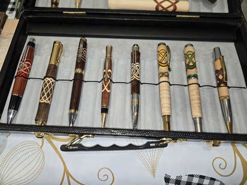 Collection of decorated turned work from the September 2025 Chicago Woodturners newsletter archive